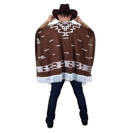 Cowboy Wild West Mexican Poncho Male Fancy Dress - One Size