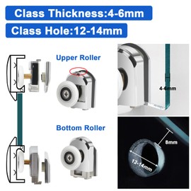 Cokritsm Shower Door Rollers 25mm Shower Door Rollers Runners Wheels Replacement Part for Curved Doors Glass Doors 4-6mm Bathroom Glass Door Replacement 8PCS