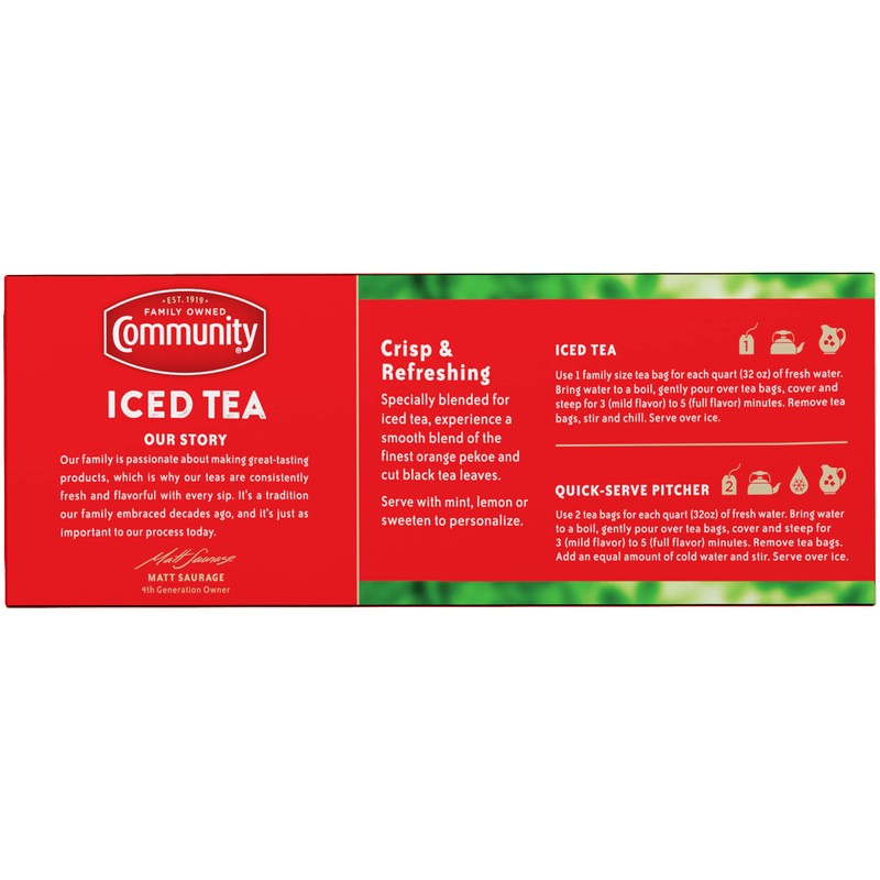 Community Coffee Signature Iced Tea, 288 Family Size Tea Bags,