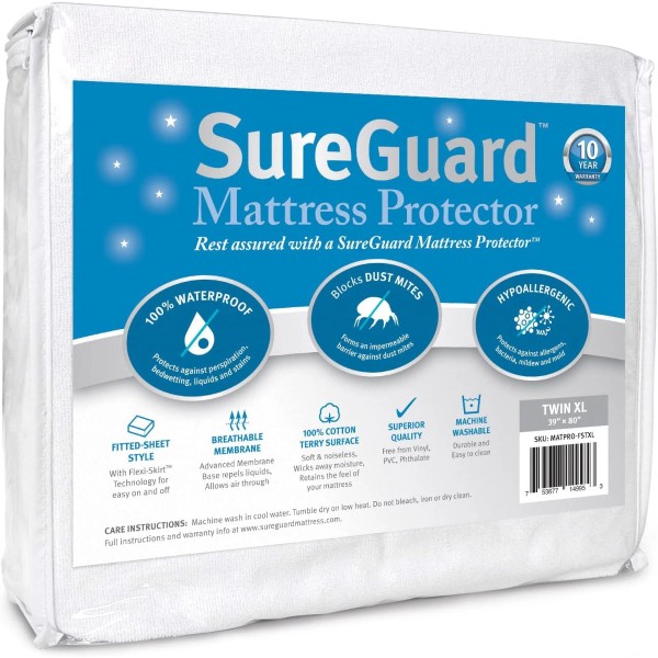 Does not apply Sureguard Twin Extra Long (XL) Mattress Protector