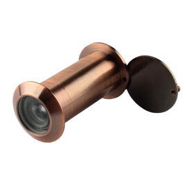 Safety Door Viewer,Solid Brass 220-degree Door Viewer/Peephole with Heavy Duty Rotating Privacy Cover Doors, Durable Door Viewer for Home Office Hotel Lengthen Type 28mm (Red Bronze)