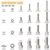 520PCS M3 M4 M5 M6 Stainless Steel Hex Button Screws