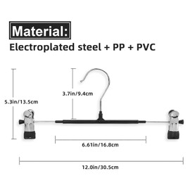 CAYUGIN-Non-Marking Anti-Slip Pants Hanger, Space-Saving Pants Clip and Skirt Clip, Jeans and Long Pants Hanger, Clothes and Pants Clip for Various Shorts and Casual Pants, Durable. (20, Pink)