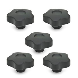 Ganter Normelemente | Star Grip Nut | GN 5337.2-63-M10-E | Pack of 5 | Plastic | with Brass Socket | Handle 63 mm | Thread M10