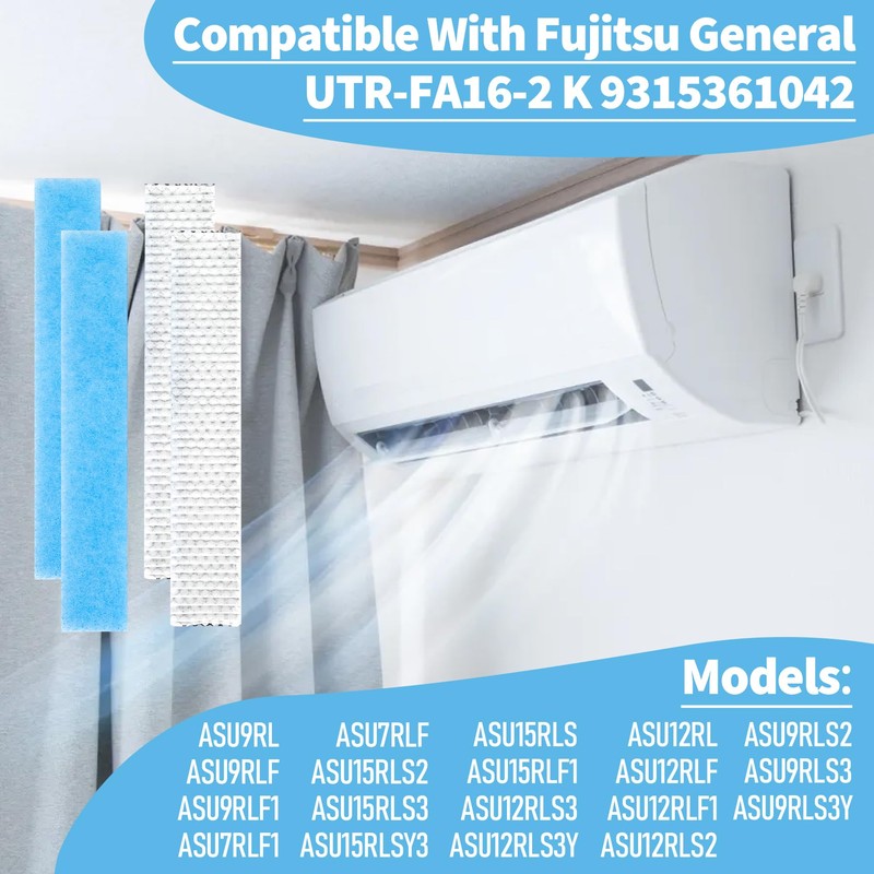 4 Pack Mini Split Air Filter Replacement for Fujitsu General