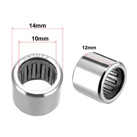 sourcing map HK1012 Drawn Shells Needle Bearings 10 mm Bore Diameter 14 mm OD 12 mm Width Pack of 5