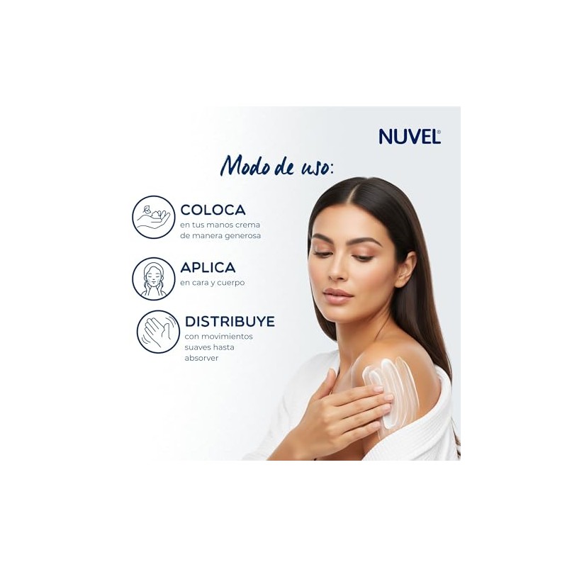 Nuvel Crema Corporal Facial Hidratante 750 Aceite Oliva Aguacate Suaviza