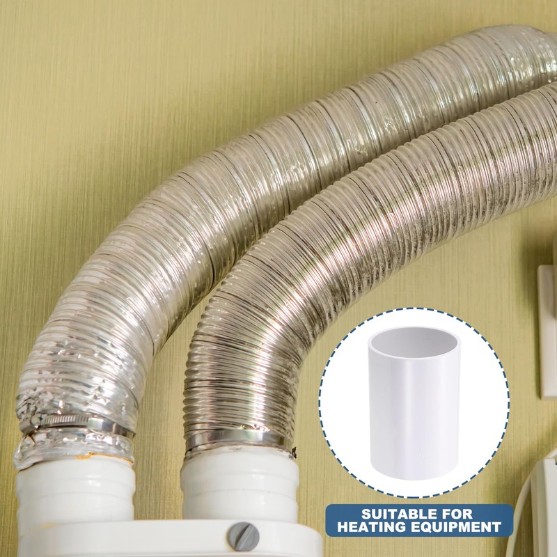 PATIKIL 4" OD Straight Inline Duct Connector, PVC Plastic Dryer