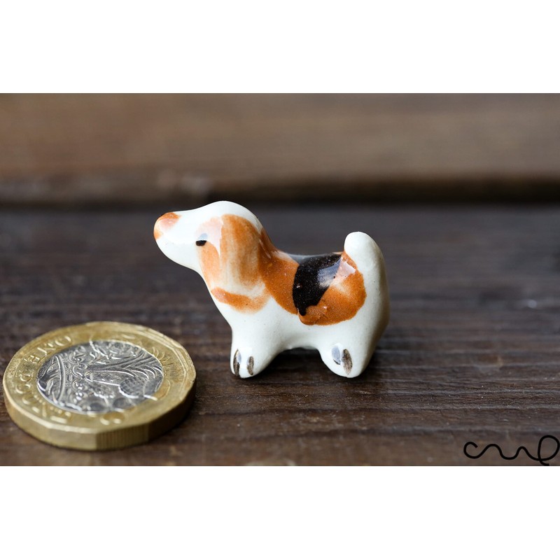 redchocol8® Ceramic Tiny Miniature Brown Dog Animals Gift Home Decor