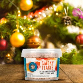 Cornish Sea Salt Smoky Flakes | Cooking & Hydration | Hand-Harvested in Celtic Waters | 1.8 oz Resealable Tub (Pack of 2)