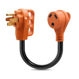 Micmi 50 Amp Male to 30 Amp Female RV Adapter Cord, NEMA 14-50P to NEMA TT-30R Electrical Converter 12 Inch STW 10AWG/3 Cord Cable with Grip Handle ETL Listed