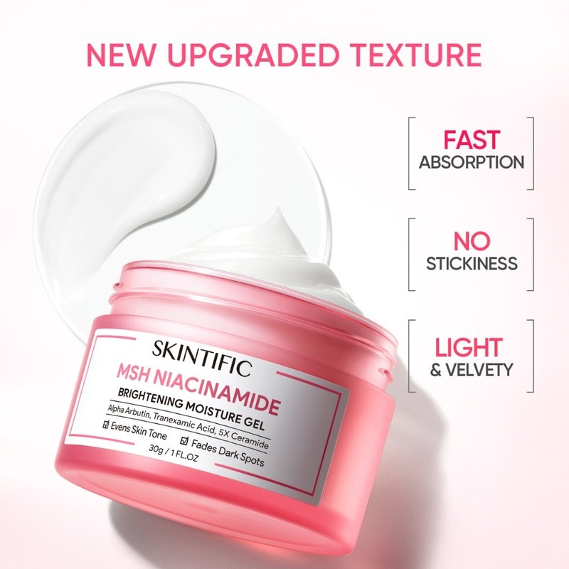 SKINTIFIC MSH Niacinamide Brightening Moisture Gel, Skin Tone Evening, Dark