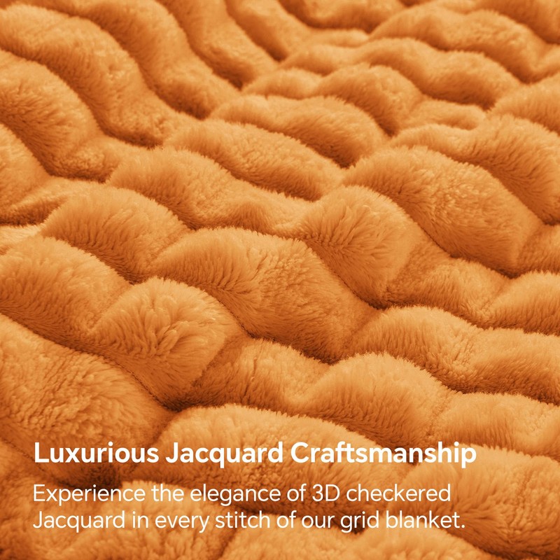 BEDELITE Updated Burnt Orange Throw Blanket for Couch and Bed-