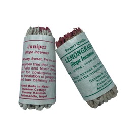 Lamatar1 Natural Juniper & Lemongrass Rope Incense Set Of 2 Handmade In Nepal