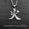 Wchama Fire Kanji Elements Necklaces for Japanese Stainless Steel Pendant