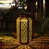 5730LED Hanging Lamp Solar Powered IP44 Waterproof Hex Hollow Lantern