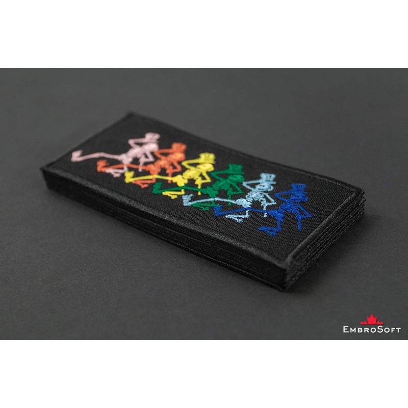 Grateful Jumbo Dancing Skeletons Embroidered Patch Iron On (4.4" x