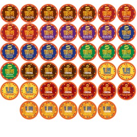 Mucho Gusto Assorted Coffee and Hot Cocoa Variety Pack Pods, Compatible with K Cup Brewers Including 2.0, 40 Count (Pack of 1)