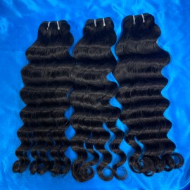 Factory Wholesale Raw Hair Vietnamese Hair Bundles Burmese Curly Cambodian Deep Wave Custom Afro Kinky Human Hair Extensionscolor: 1pcs bundle Water wave, Stretched Length: 16 Inches