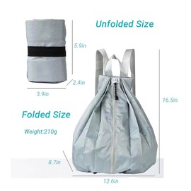 JMYBGC Ultra Lightweight Waterproof Hiking Backpack, Foldable & Collapsible Small Travel Daypack for Beach Camping Gym (Navy blue)