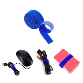 3/4 inch Blue Double Sided Hook and Loop Straps 5 Yards Reusable Fastening Tape Cable Ties Hook and Loop Cable Management Tape Cord Wire Organizer Straps Duo Wrap Hook and Loop