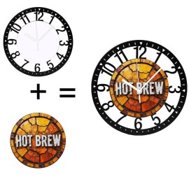 25cm Circular Iron Wall Clock with a Wrench and Boltsheet size: 10 inch, color: Black