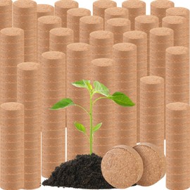 Sasylvia 500 Pcs (30mm) Compressed Coconut Coir Fiber Potting Soil Expanding Organic Coconut Coir Pellet Fiber Soil for Potted Plants, Succulents, Agricultural Cultivation, Home Planting