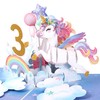 Liif Unicorn Happy 3rd Birthday Card, Pop Up Birthday Card