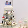 24 piezas de adornos para cupcakes de béisbol, con purpurina,