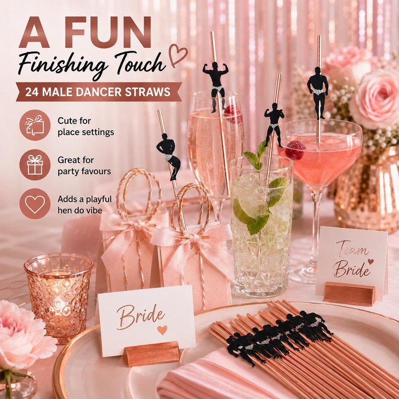24 Naughty Straws with Novelty Design – Hen Do Bachelorette