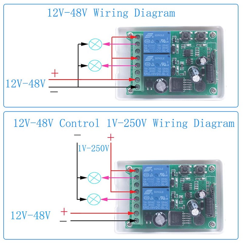 Wireless Remote Relay Switch DC 10A 12V-48V 24V 36V 2