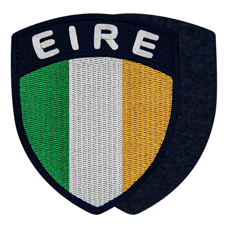Ireland Shield Flag Patch Embroidered Applique Irish Fastener Hook and