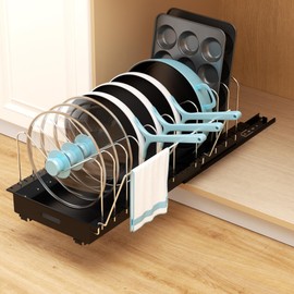 Golener Pots and Pans Organizer Under Cabinet - 22" Deep Expandable