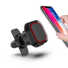 SOGA Car Phone Mount Magnetic Phone Car Mount Strong Magnet Air Vent Mount 360 Rotation Car Phone Holder fit for Cell Phones Universal Black/Red