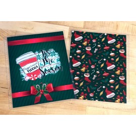 Handmade Peppermint Mocha Christmas Front Back Cover Set 4 use w Erin Condren Planner