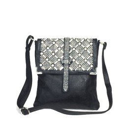 Zzfab Rhinestone Sparkle Top Bling Cross Body Bag Black