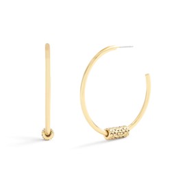 COACH Women's Signature Quilted Tube Hoop Earrings