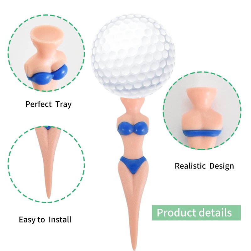 Funny Lady Bikini Golf Tees - 5 Pieces, 76 mm/3