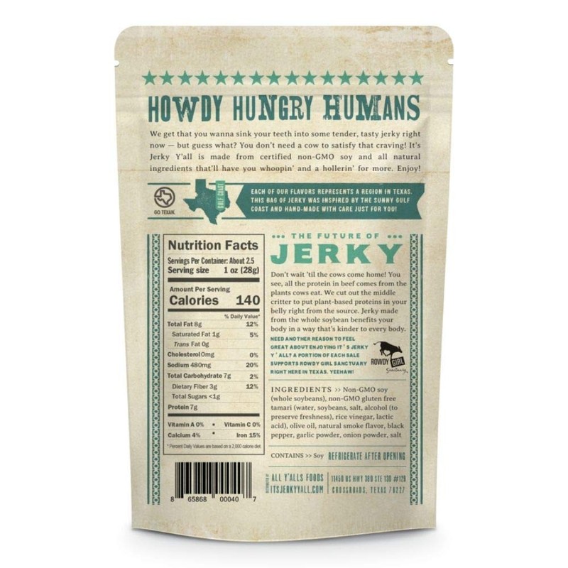 It's Jerky Y'all Vegan Jerky SEA SALT & PEPPER -