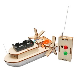 Sharplace DIY Experiment Kits Wooden Stem Toy Remote Control Boat Assembly Development Toys DIY Kits for Boys and Girls