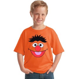 Animation Shops Ernie Face Youth T-Shirt (Youth Small [6/8]) Orange