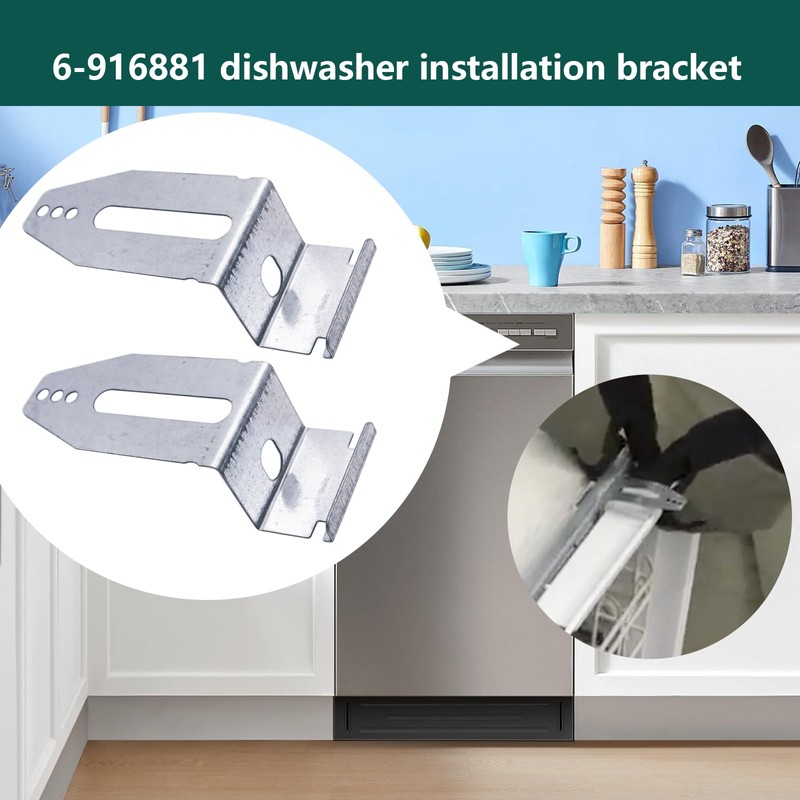 2 PCS 6-916881 Dishwasher Mounting Bracket Replacement For Whirlpool