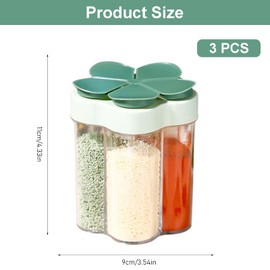 LSRVNM 3 Pieces 5 in 1 Spice Jars Seasoning Box, Spice Containers Storage Set, Portable Camping Seasoning Box, Salt, Pepper, Sugar, and Spices for Cooking, Home Camping, Barbecue Picnic