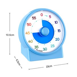 Wuyiway Visual Timer for Kids, 60-Minute Countdown Timer for Classroom Office Kitchen, Desk Timer Kids Time Management Tools with Silent Operation, Pomodoro Timer Colorful Pattern (Kid Blue)