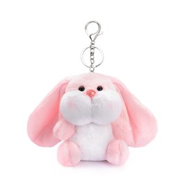 Cute Rabbit Plush Backpack Keychain, Long Ear Rabbit Keychain Wallet Pendant Gift for Women