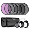 Neewer 82mm ND Lens Filter Kit: UV, CPL(Circular Polarising), FLD,