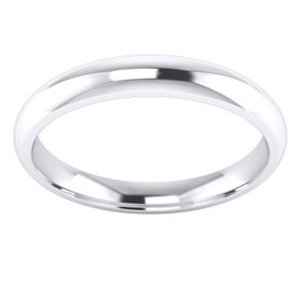 Unisex Sterling Silver 3mm Super Heavy Court Shape Polished Wedding Ring (U)