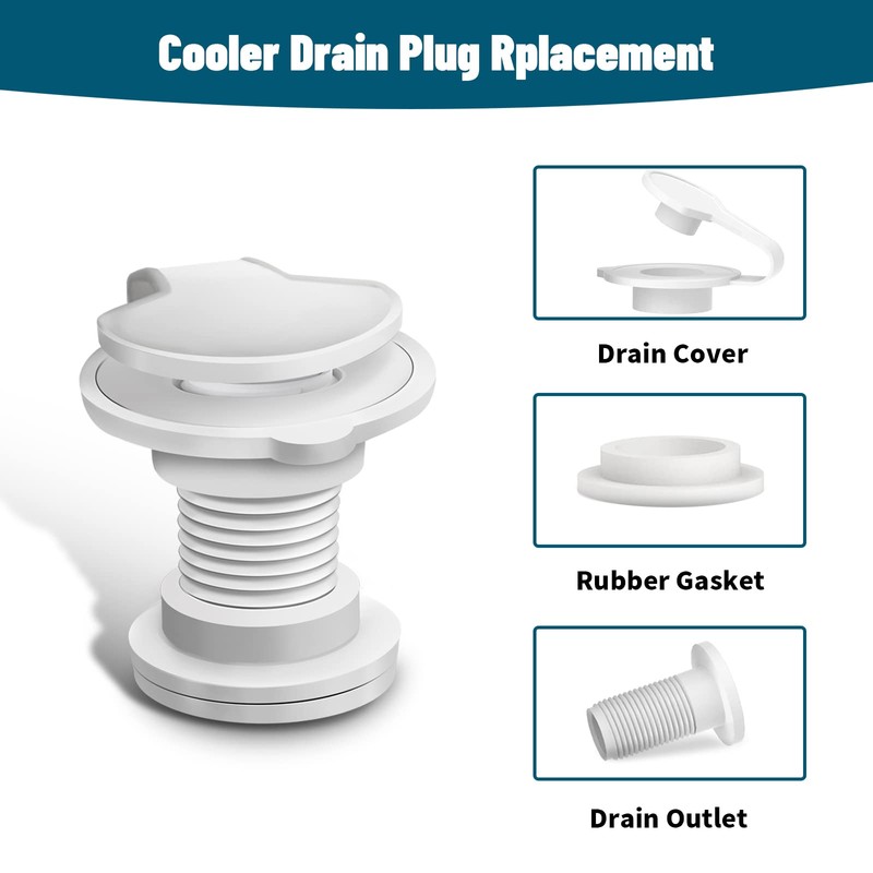 Cooler Drain Plug Replacement for Coleman, 1.5" Standard Drain Plug