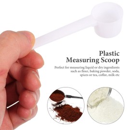 Operitacx Spoon 100pcs 5g White Plastic Measuring Scoop for Coffee Bean Fruit Kitchen Coffee Scoop