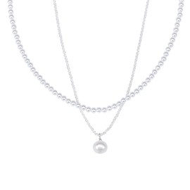 Natural Pearl S925 Sterling Silver Women Choker Necklaces Pendant Necklace with Pearl, Elegant Jewelry Gifts for Girlfriend, Wife, Birthday, Christmas, Wedding, Mother’s Day